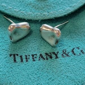 Tiffany & Co. Sterling Silver Elsa Peretti Heart Stud Earrings